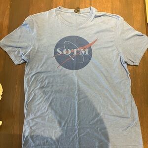 Light Blue Graphic Logo Crewneck T-Shirt of the Band S.O.T.M.